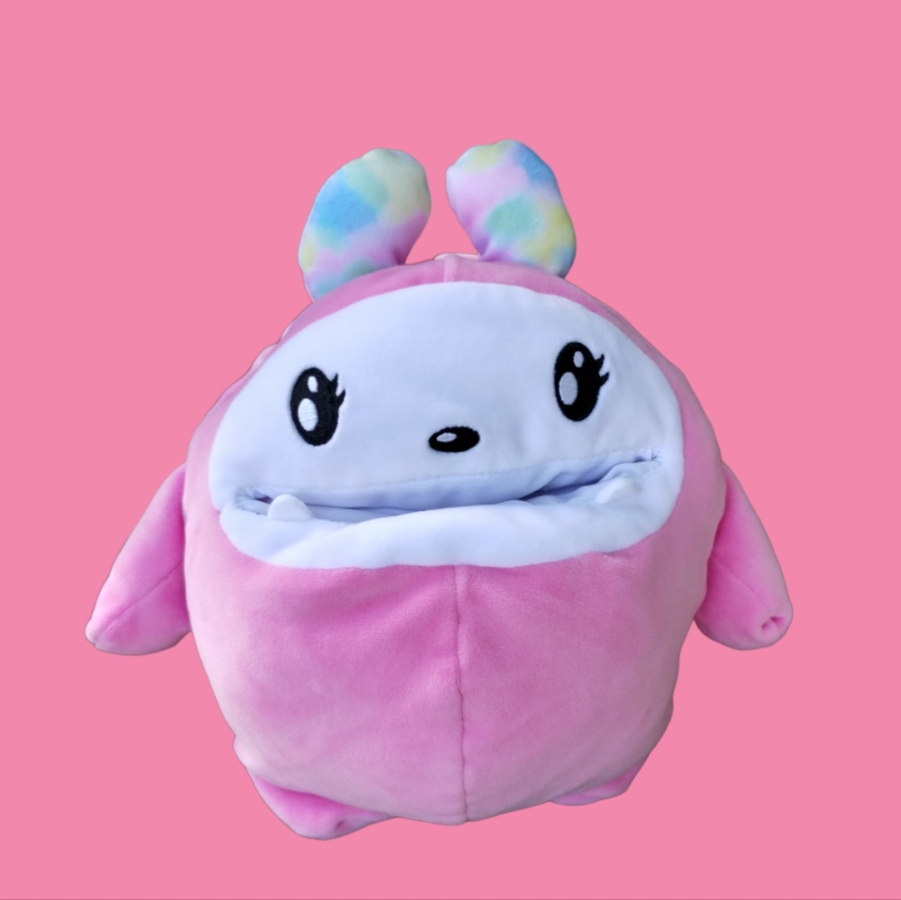 ÷Moose Toys Pink Monji Monster Plush 2018 open mouth Pocket stuffed animal 10"